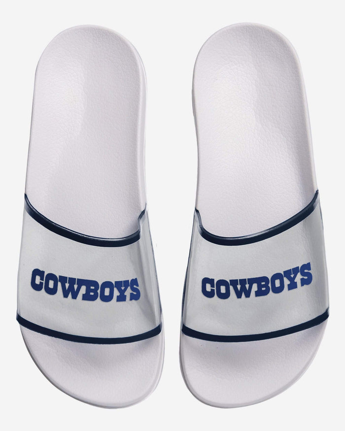 Dallas Cowboys Womens Clear Wordmark Slide Sandals FOCO - FOCO.com