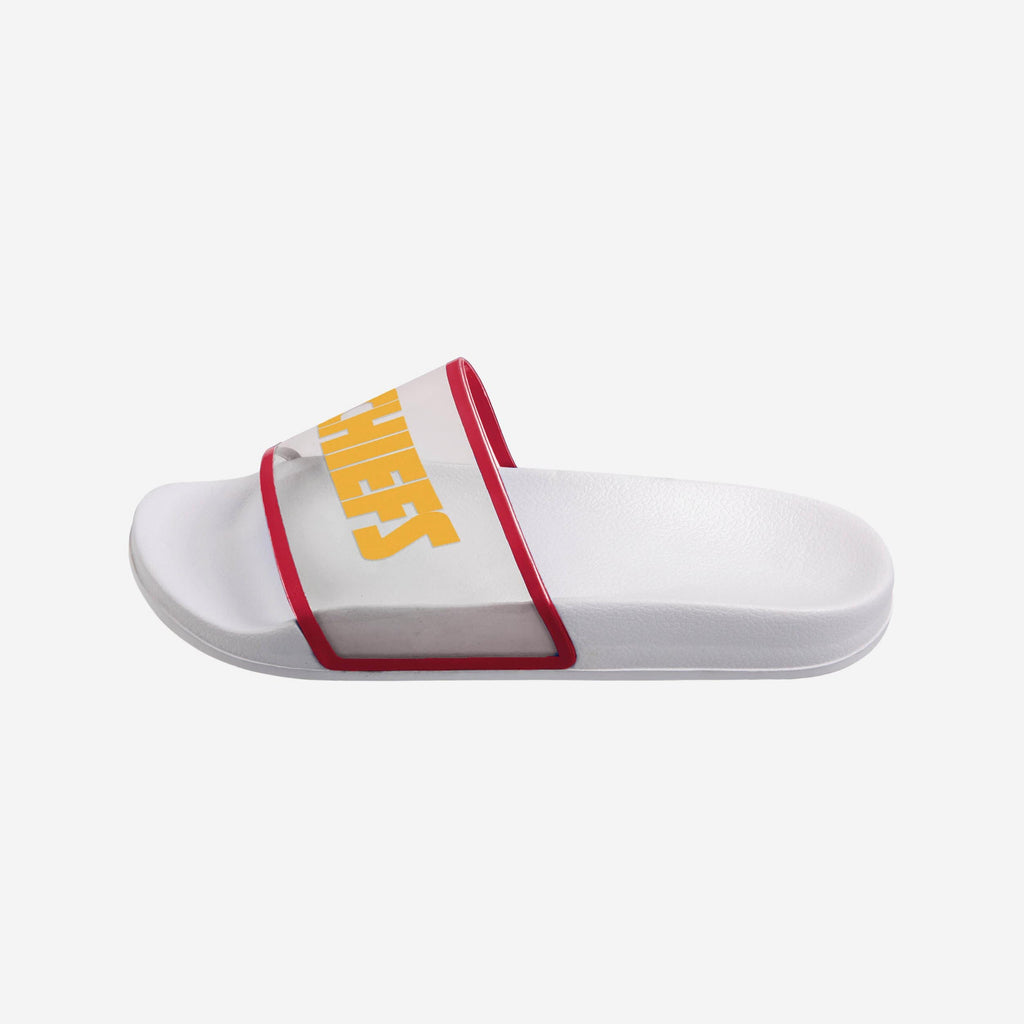 Kansas City Chiefs Womens Clear Wordmark Slide Sandals FOCO - FOCO.com