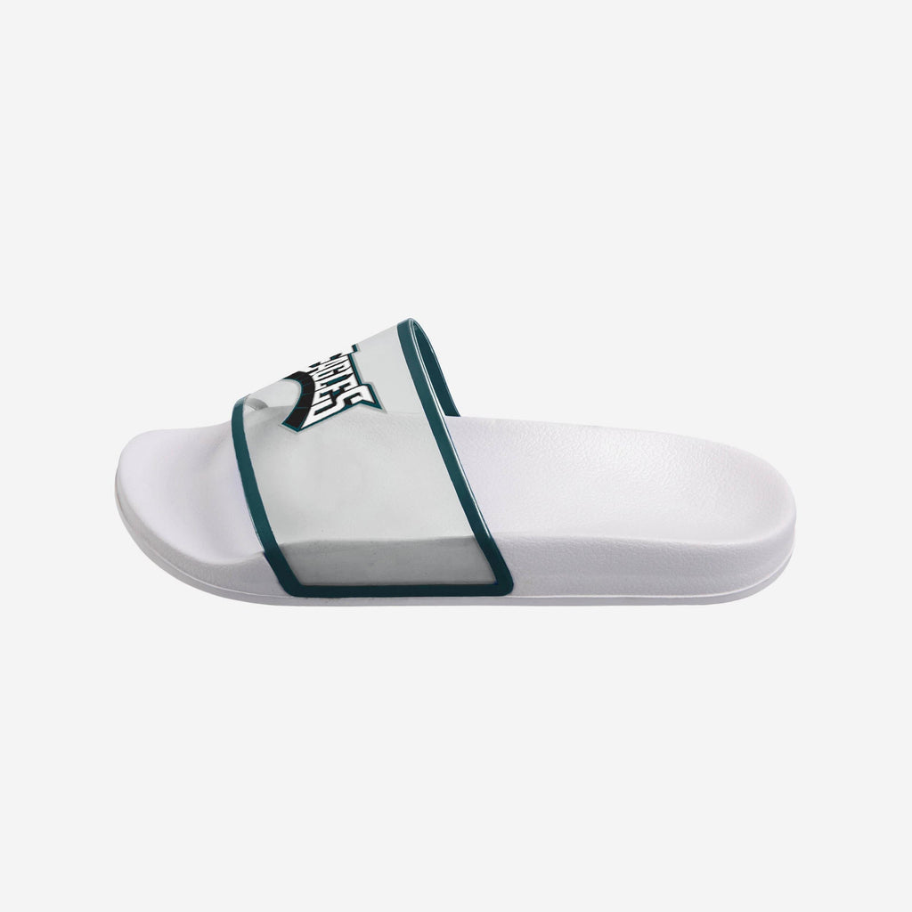 Philadelphia Eagles Womens Clear Wordmark Slide Sandals FOCO - FOCO.com