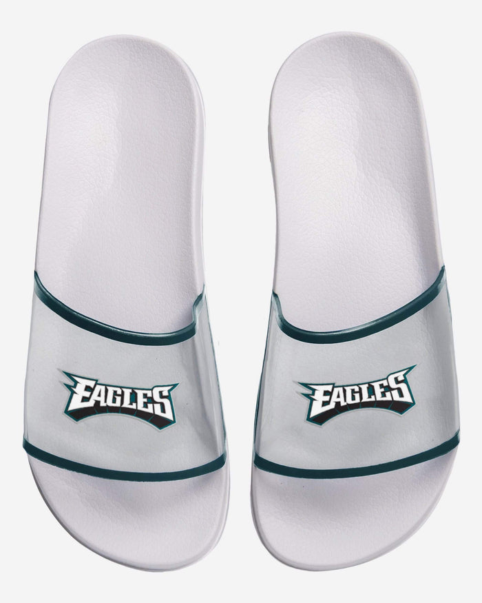 Philadelphia Eagles Womens Clear Wordmark Slide Sandals FOCO - FOCO.com