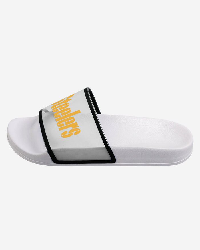 Pittsburgh Steelers Womens Clear Wordmark Slide Sandals FOCO - FOCO.com