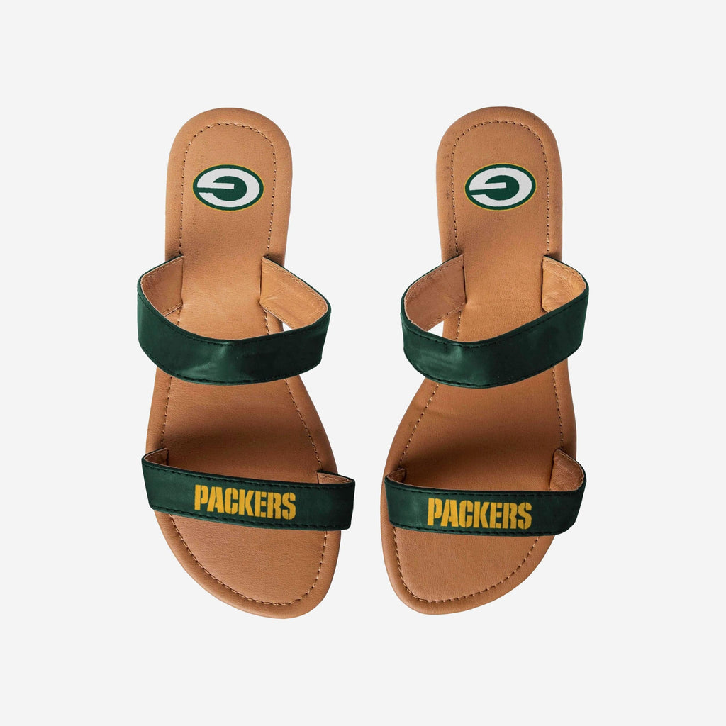 Green Bay Packers Double Strap Slide Sandals FOCO - FOCO.com