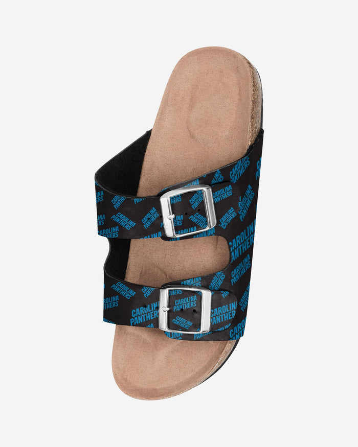 Carolina Panthers Womens Mini Print Double Buckle Sandal FOCO - FOCO.com