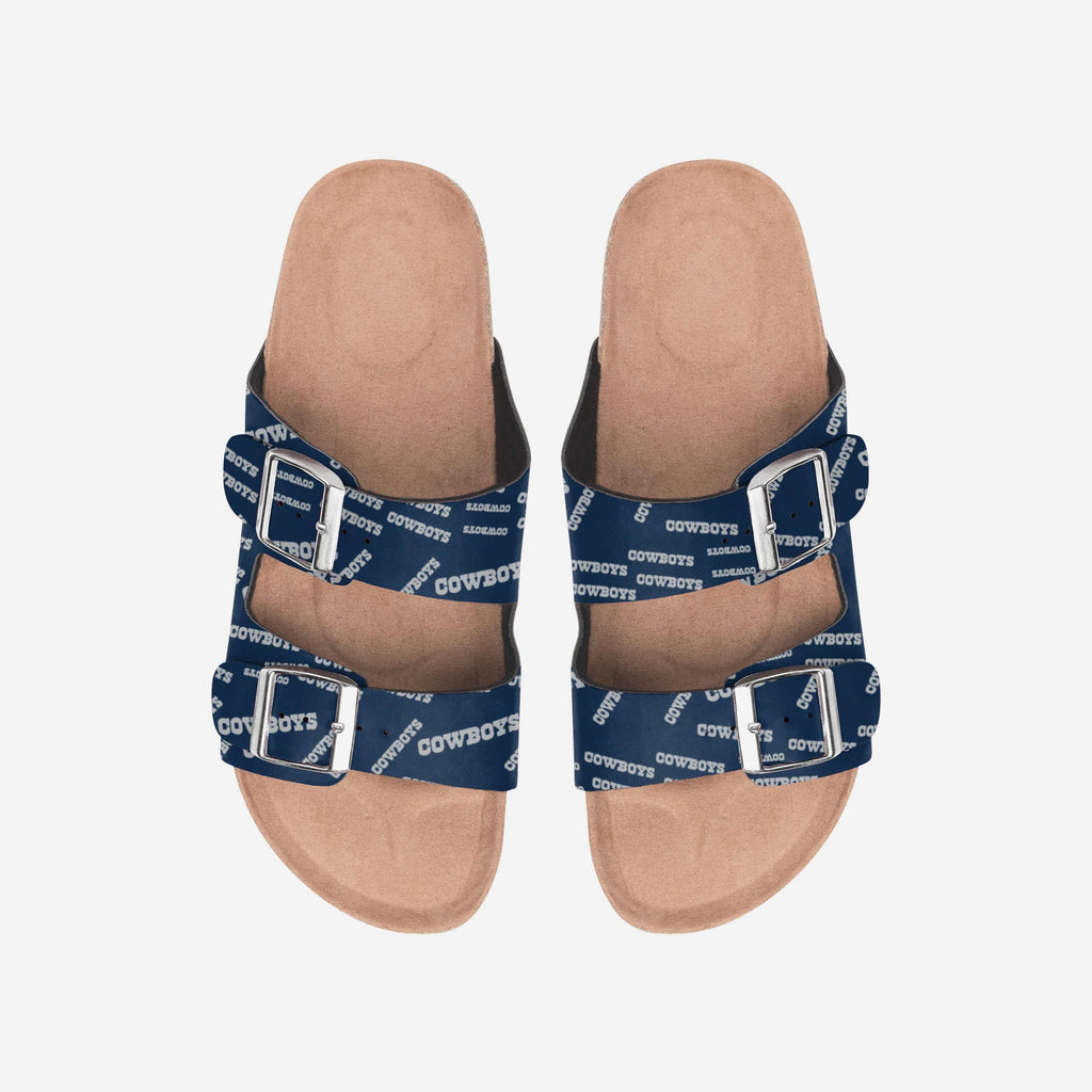 Dallas Cowboys Womens Mini Print Double Buckle Sandal FOCO S - FOCO.com