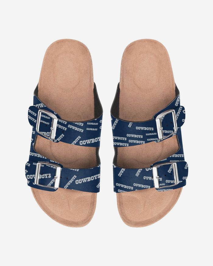 Dallas Cowboys Womens Mini Print Double Buckle Sandal FOCO S - FOCO.com