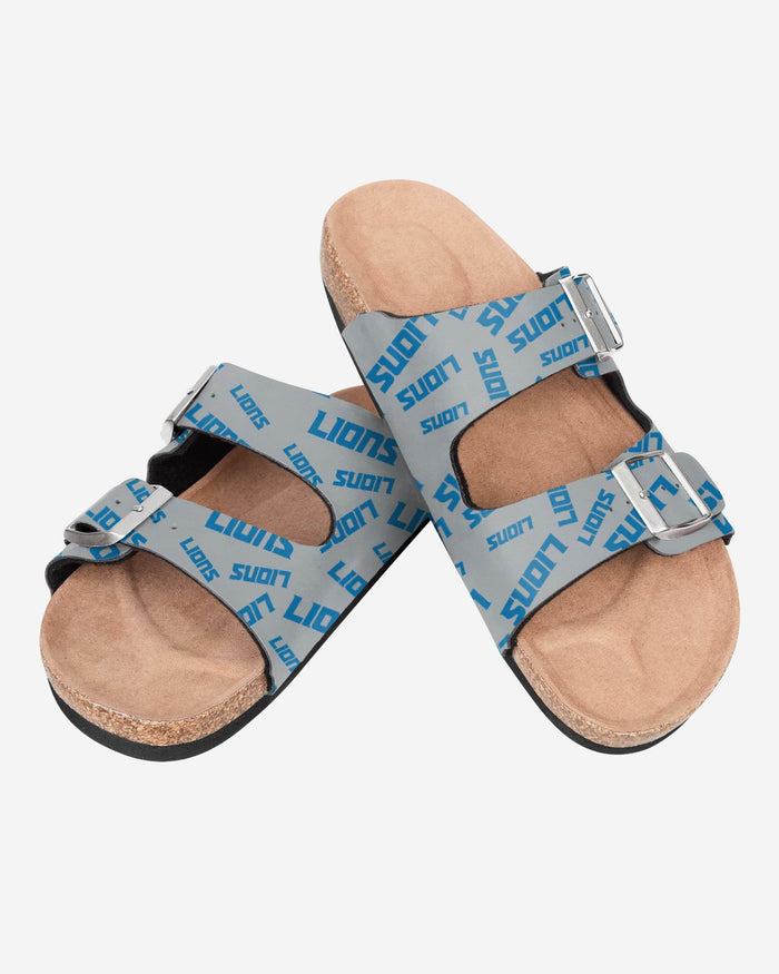 Detroit Lions Womens Mini Print Double Buckle Sandal FOCO - FOCO.com