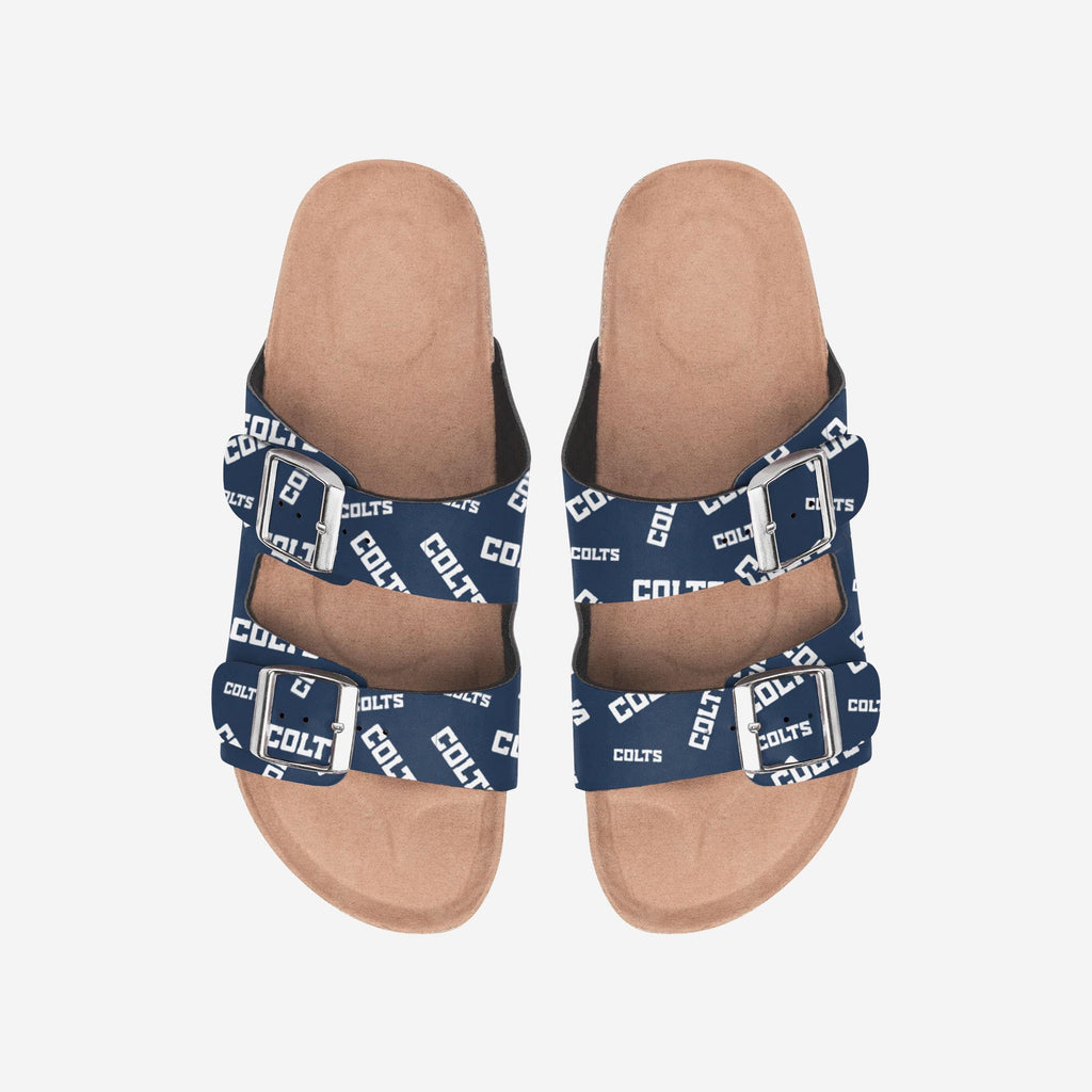 Indianapolis Colts Womens Mini Print Double Buckle Sandal FOCO S - FOCO.com