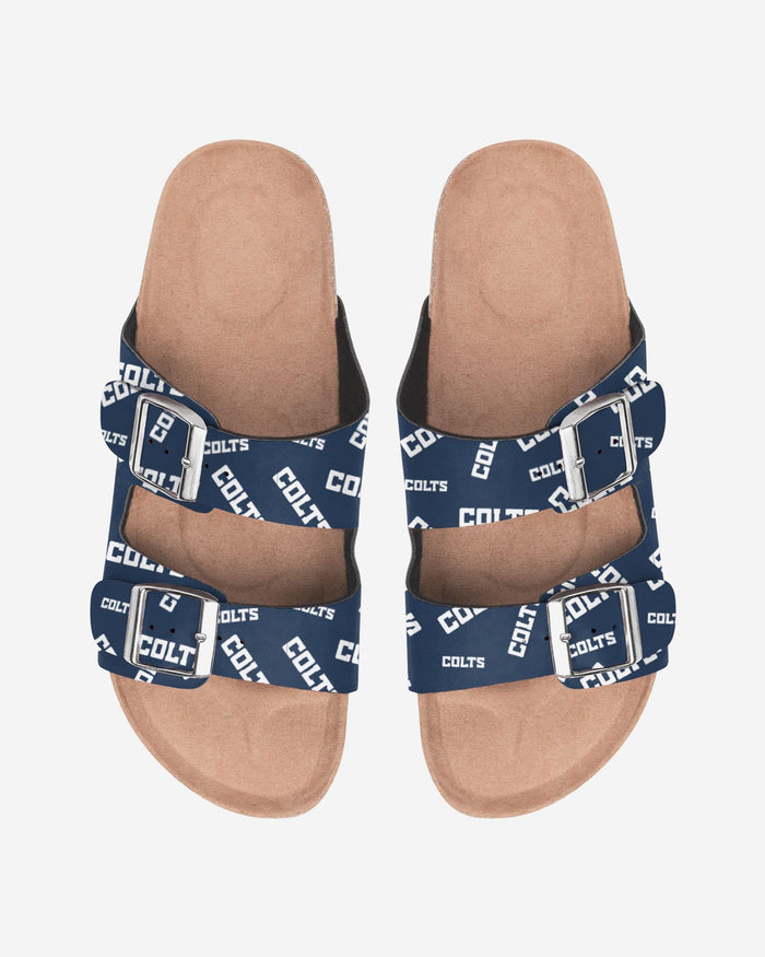 Indianapolis Colts Womens Mini Print Double Buckle Sandal FOCO S - FOCO.com