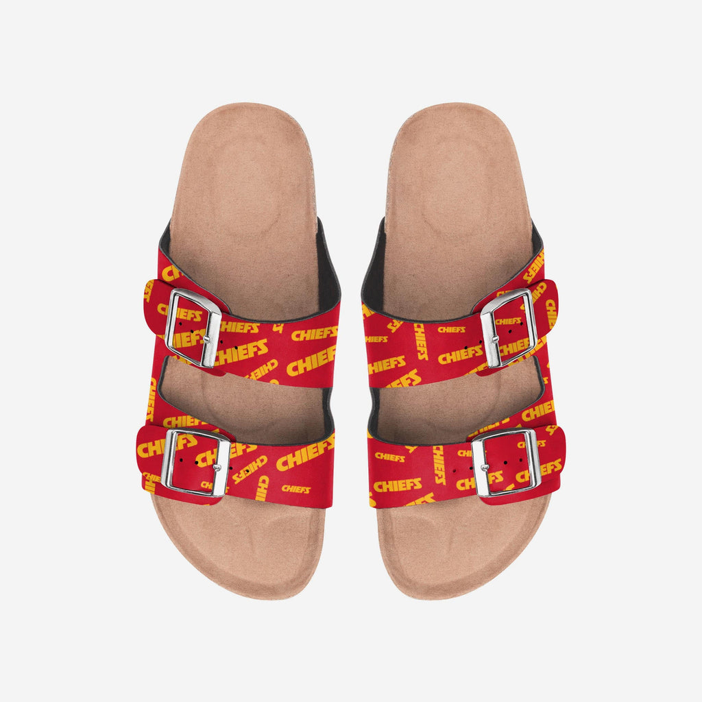 Kansas City Chiefs Womens Mini Print Double Buckle Sandal FOCO S - FOCO.com