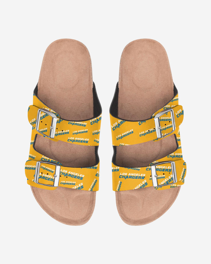Los Angeles Chargers Womens Mini Print Double Buckle Sandal FOCO S - FOCO.com