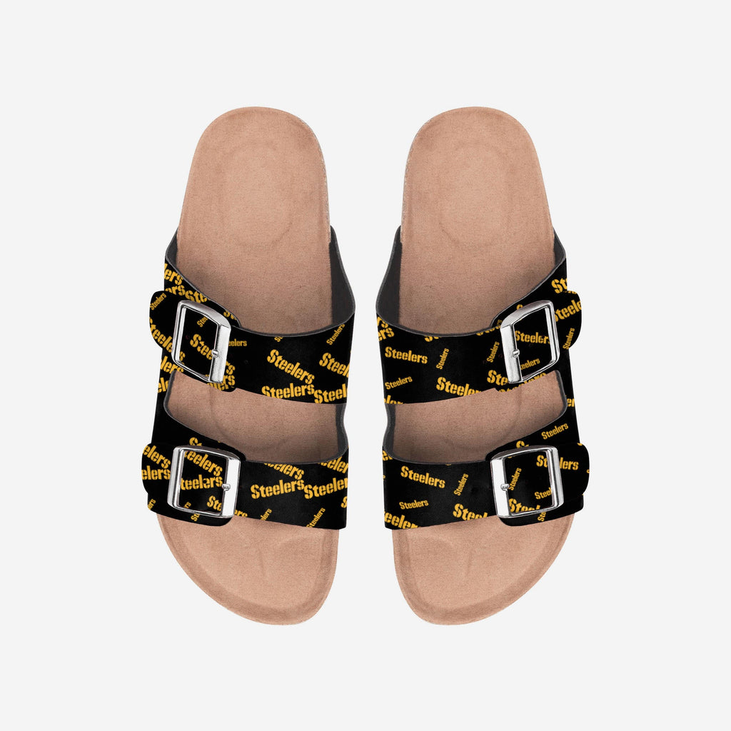 Pittsburgh Steelers Womens Mini Print Double Buckle Sandal FOCO S - FOCO.com