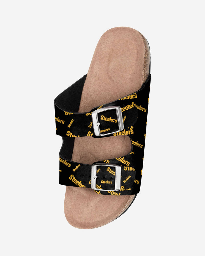 Pittsburgh Steelers Womens Mini Print Double Buckle Sandal FOCO - FOCO.com