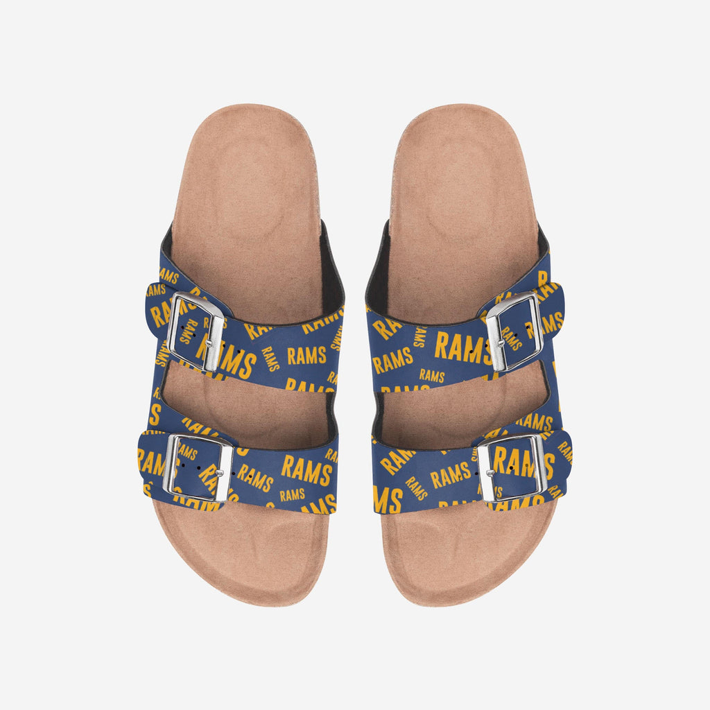 Los Angeles Rams Womens Mini Print Double Buckle Sandal FOCO S - FOCO.com