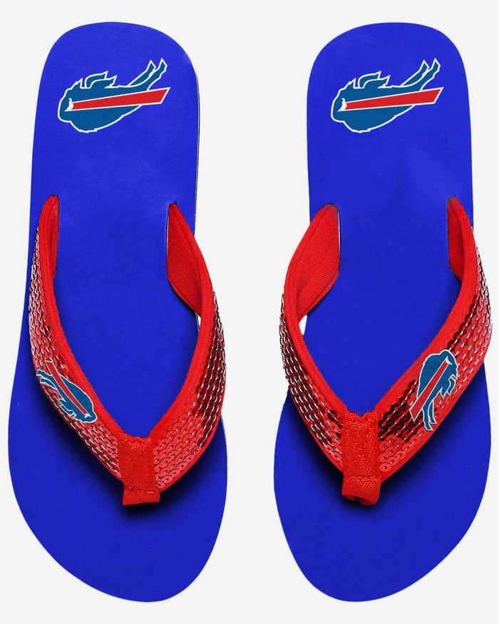Buffalo Bills Womens Sequin Flip Flop FOCO - FOCO.com