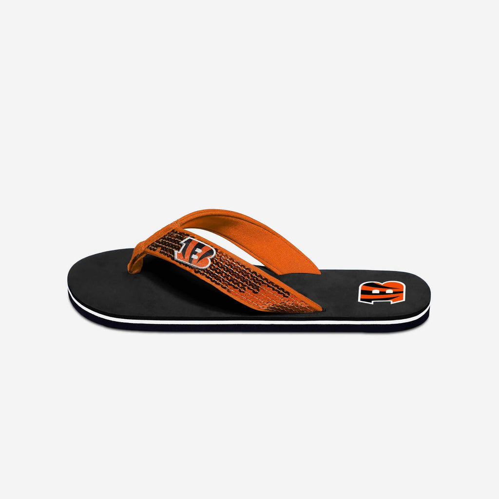 Cincinnati Bengals Womens Sequin Flip Flop FOCO - FOCO.com