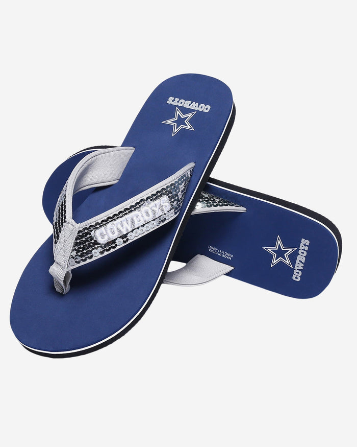 Dallas Cowboys Womens Sequin Flip Flop FOCO - FOCO.com