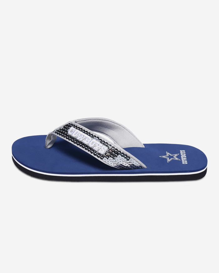 Dallas Cowboys Womens Sequin Flip Flop FOCO - FOCO.com