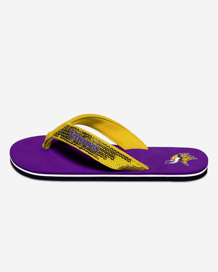 Minnesota Vikings Womens Sequin Flip Flop FOCO - FOCO.com