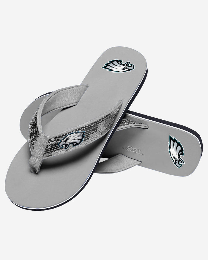 Philadelphia Eagles Womens Sequin Flip Flop FOCO - FOCO.com