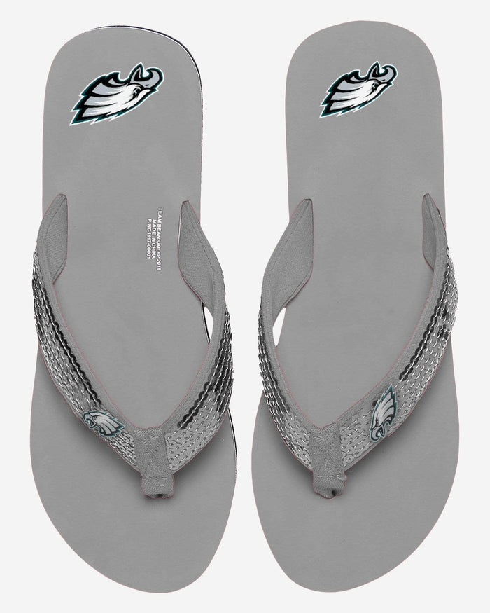 Philadelphia Eagles Womens Sequin Flip Flop FOCO - FOCO.com