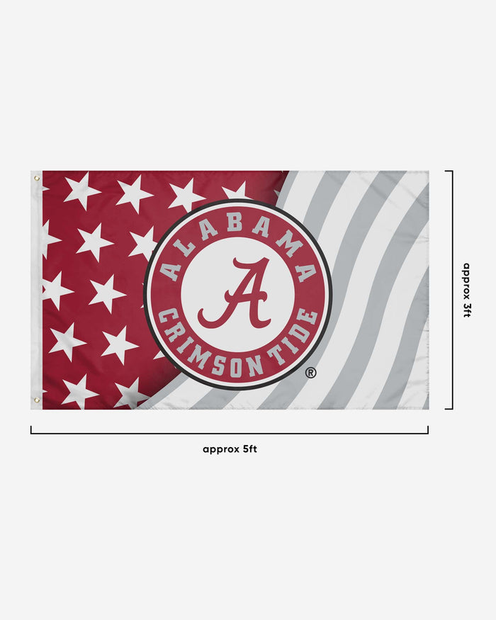 Alabama Crimson Tide Americana Horizontal Flag FOCO - FOCO.com