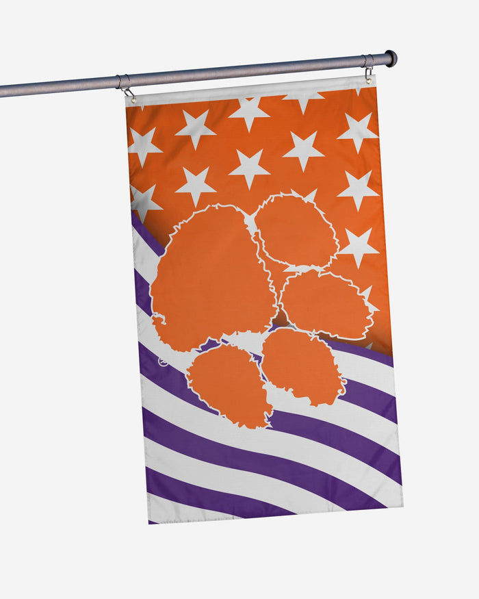 Clemson Tigers Americana Horizontal Flag FOCO - FOCO.com