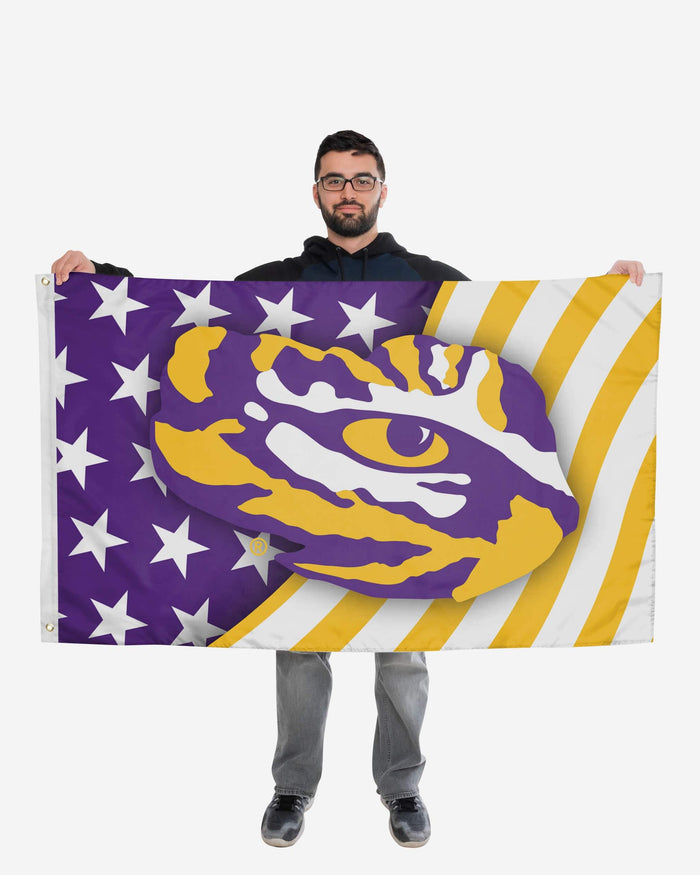 LSU Tigers Americana Horizontal Flag FOCO - FOCO.com