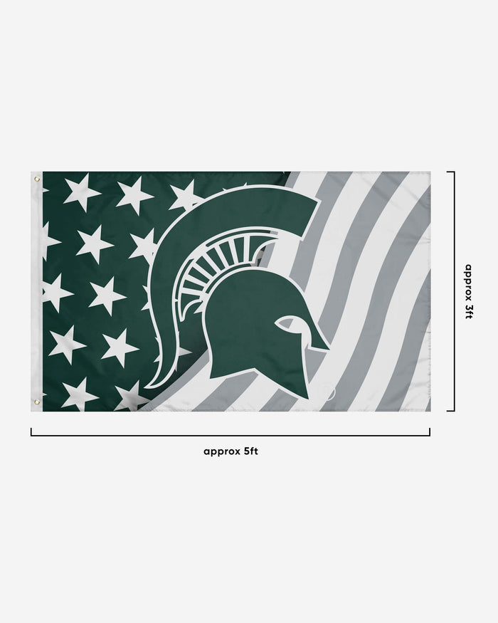 Michigan State Spartans Americana Horizontal Flag FOCO - FOCO.com