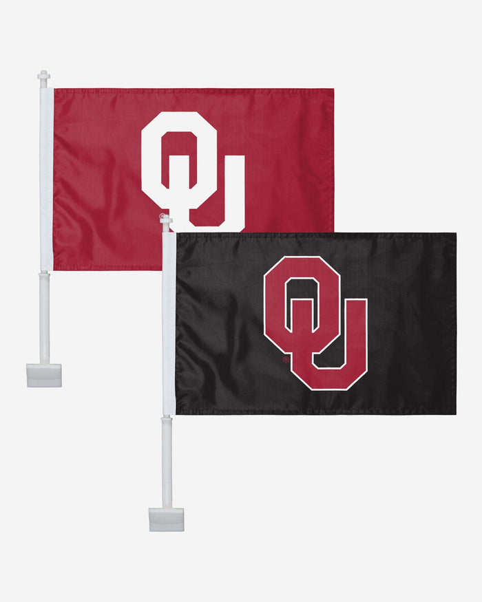 Oklahoma Sooners 2 Pack Solid Car Flag FOCO - FOCO.com
