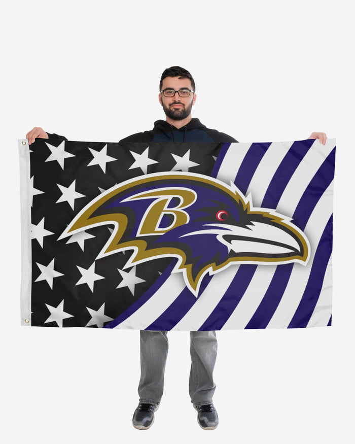 Baltimore Ravens Americana Horizontal Flag FOCO - FOCO.com