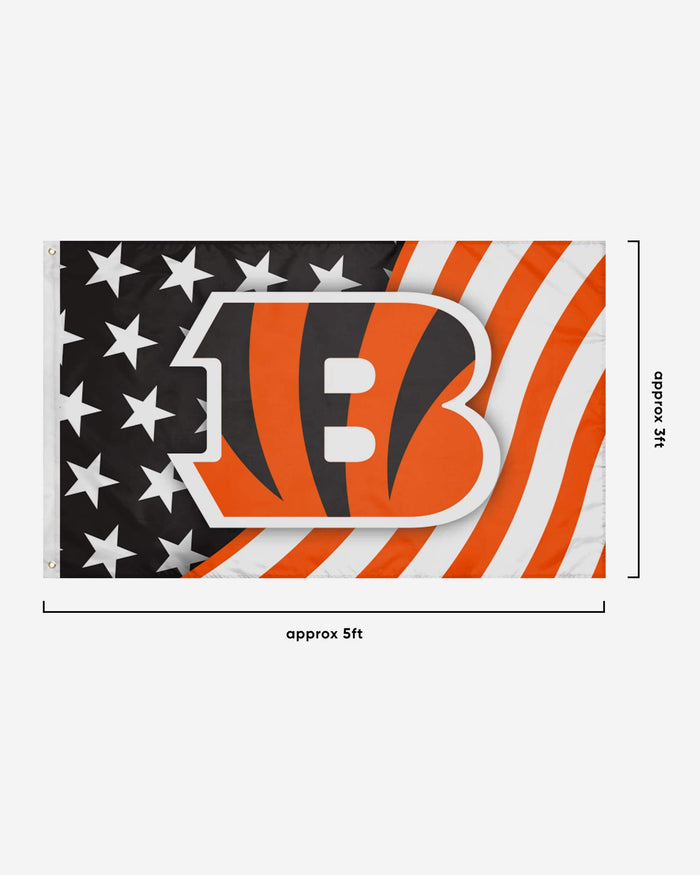 Cincinnati Bengals Americana Horizontal Flag FOCO - FOCO.com