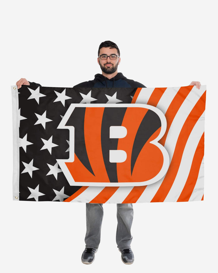 Cincinnati Bengals Americana Horizontal Flag FOCO - FOCO.com
