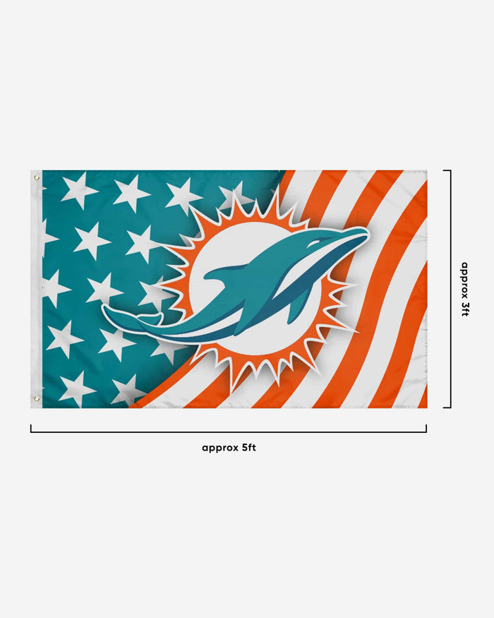 Miami Dolphins Americana Horizontal Flag FOCO - FOCO.com