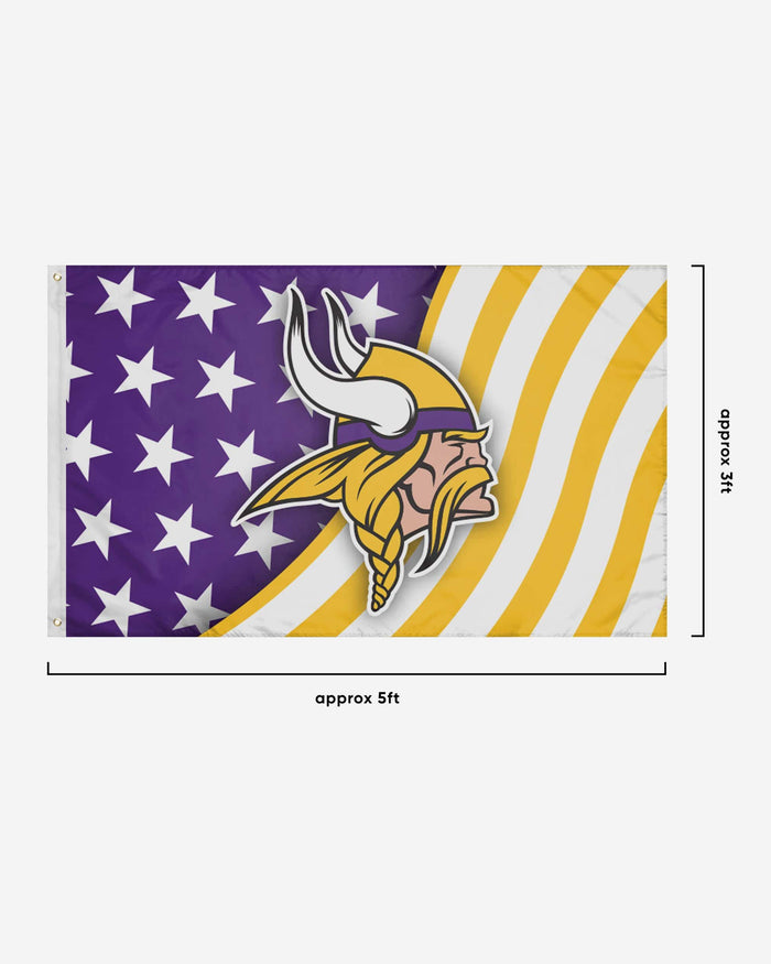 Minnesota Vikings Americana Horizontal Flag FOCO - FOCO.com