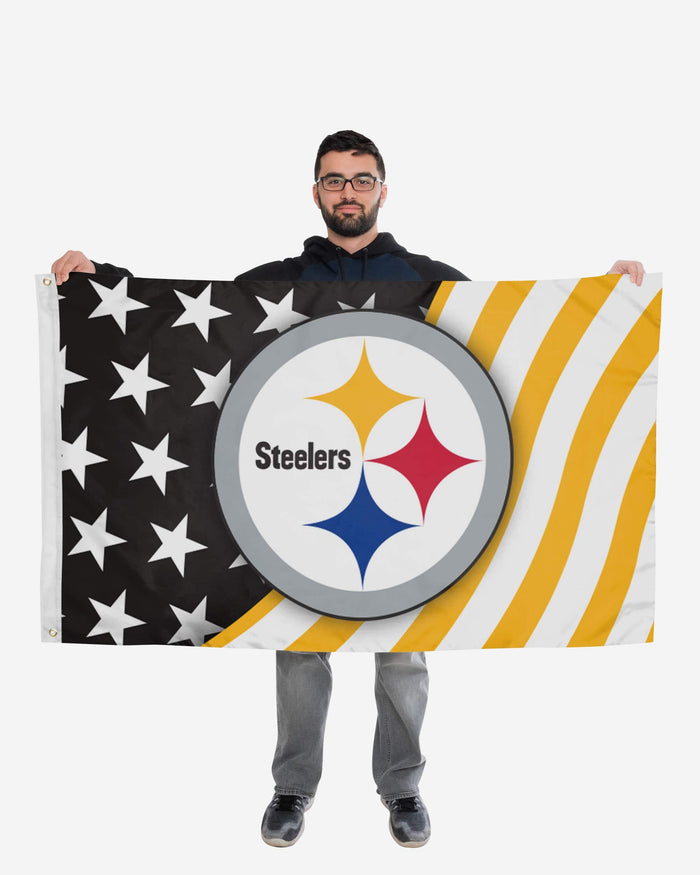 Pittsburgh Steelers Americana Horizontal Flag FOCO - FOCO.com