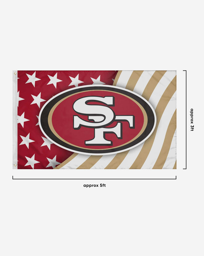 San Francisco 49ers Americana Horizontal Flag FOCO - FOCO.com