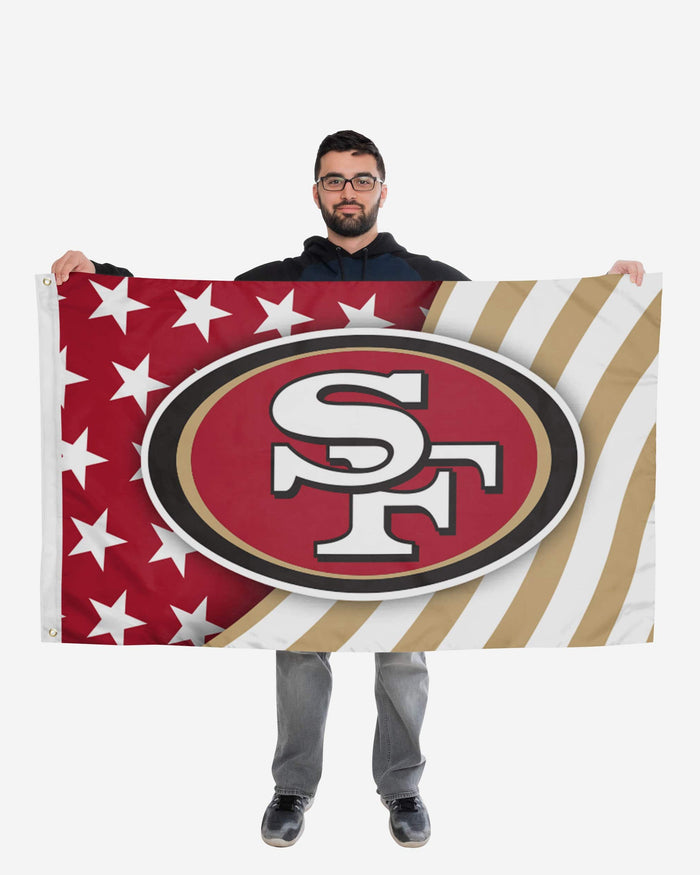 San Francisco 49ers Americana Horizontal Flag FOCO - FOCO.com