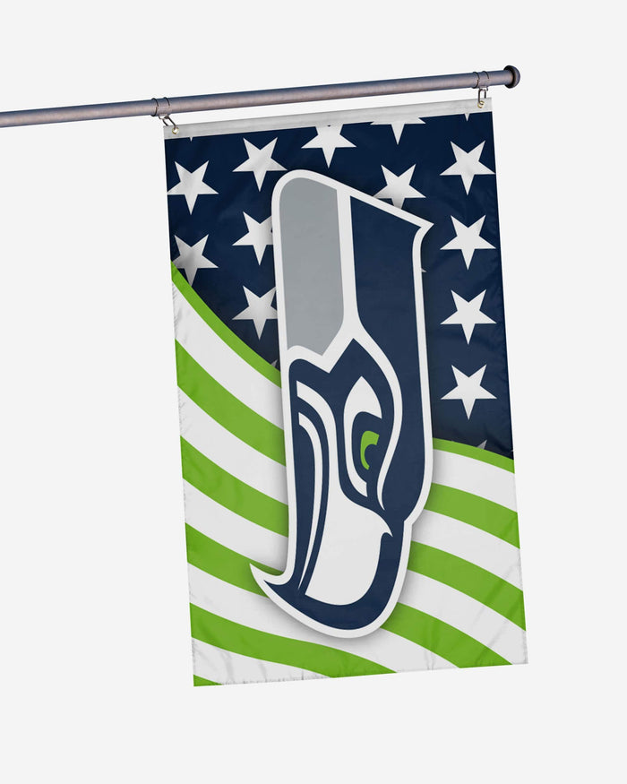 Seattle Seahawks Americana Horizontal Flag FOCO - FOCO.com