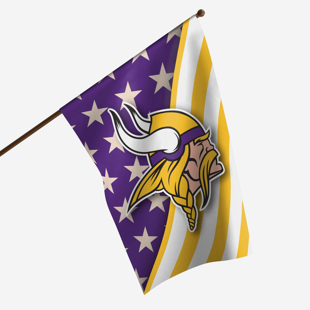 Minnesota Vikings Americana Vertical Flag FOCO - FOCO.com