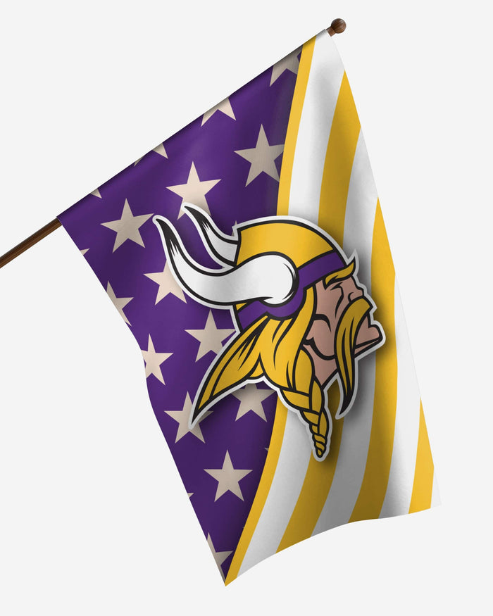Minnesota Vikings Americana Vertical Flag FOCO - FOCO.com