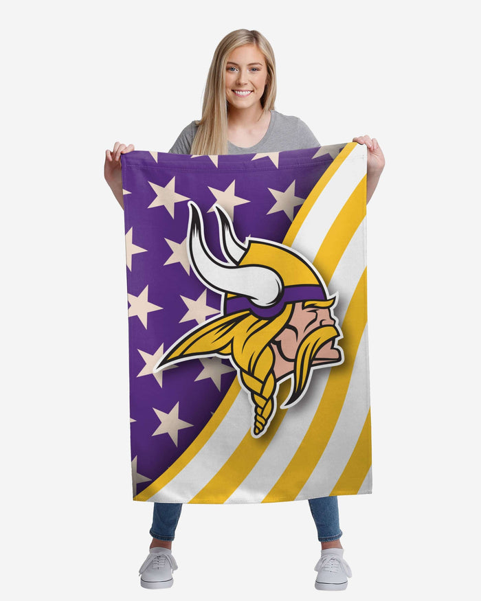 Minnesota Vikings Americana Vertical Flag FOCO - FOCO.com