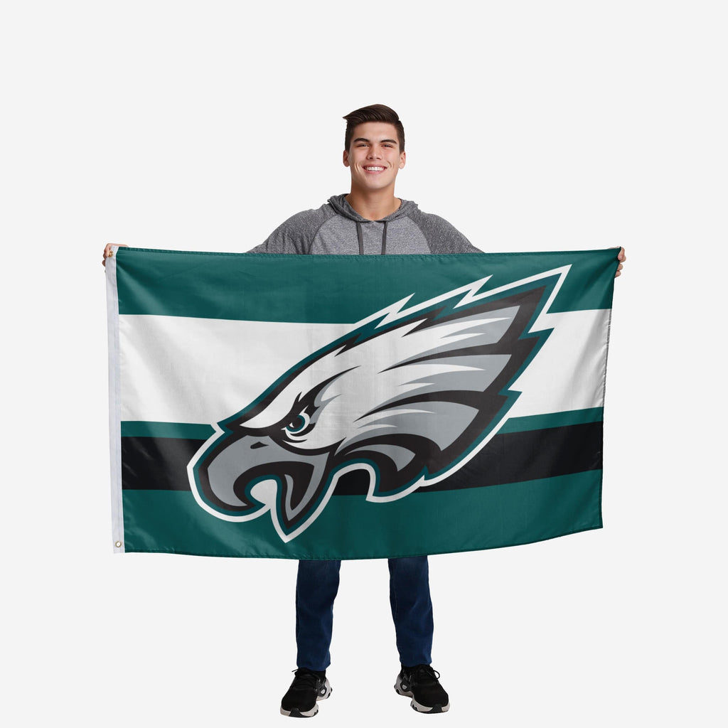 Philadelphia Eagles Big Logo Team Stripe Horizontal Flag FOCO