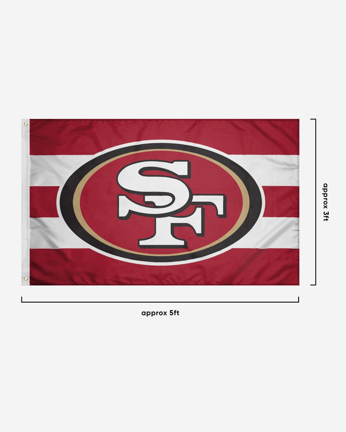 San Francisco 49ers Big Logo Team Stripe Horizontal Flag FOCO - FOCO.com