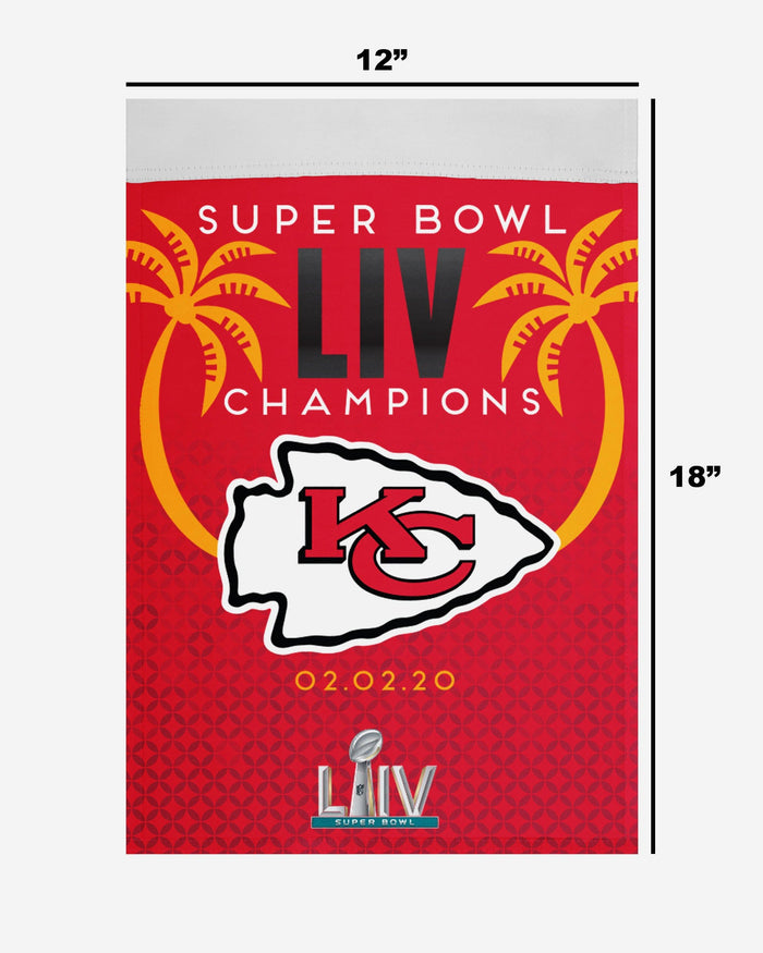 Kansas City Chiefs Super Bowl LIV Champions Garden Flag FOCO - FOCO.com