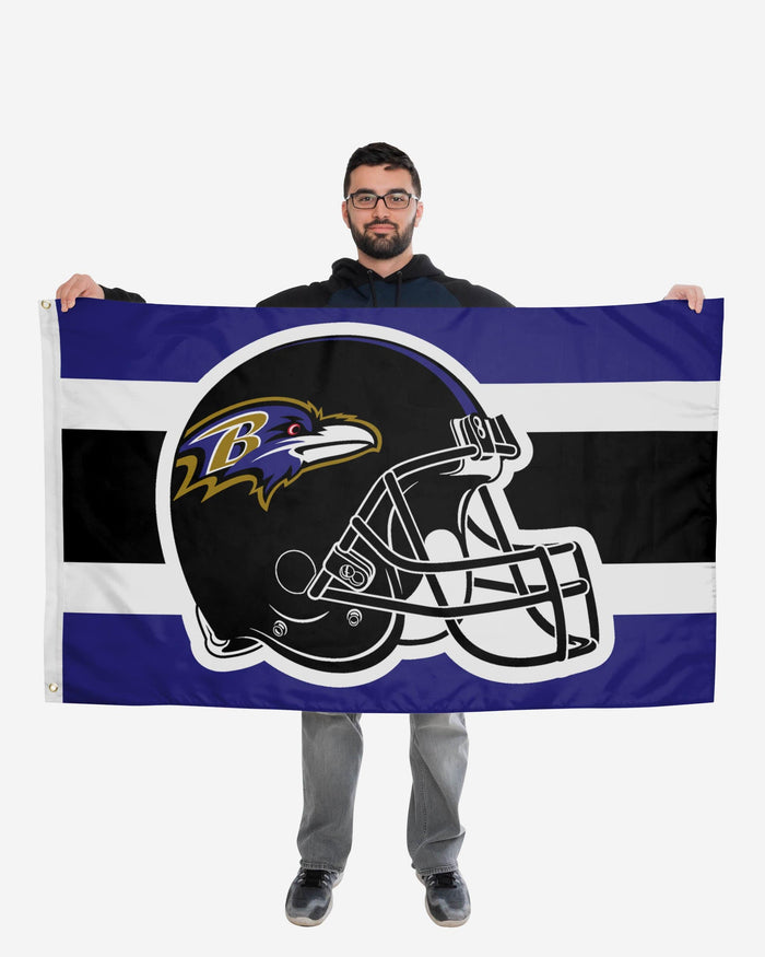 Baltimore Ravens Helmet Horizontal Flag FOCO - FOCO.com