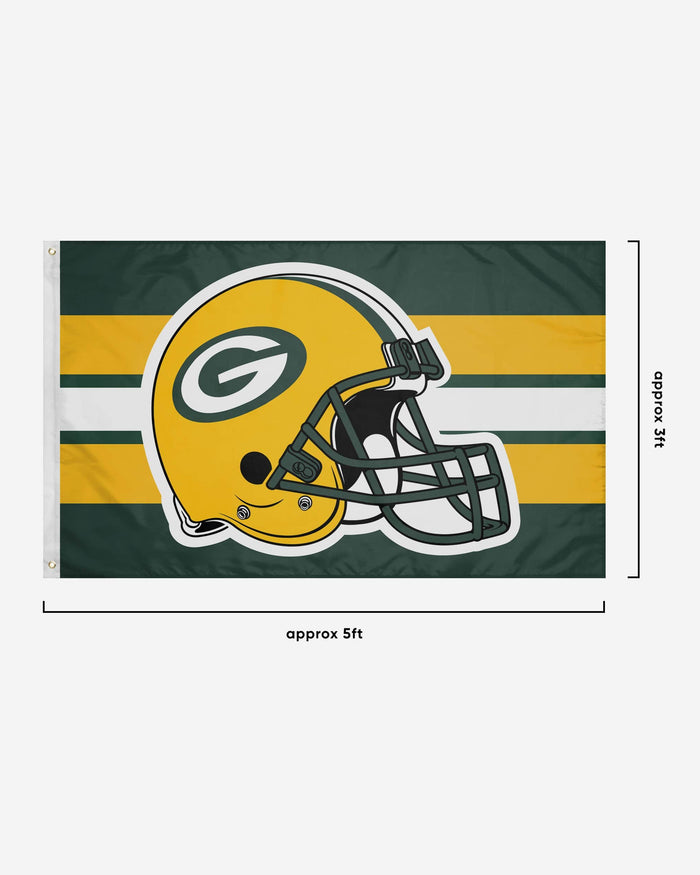 Green Bay Packers Helmet Horizontal Flag FOCO - FOCO.com