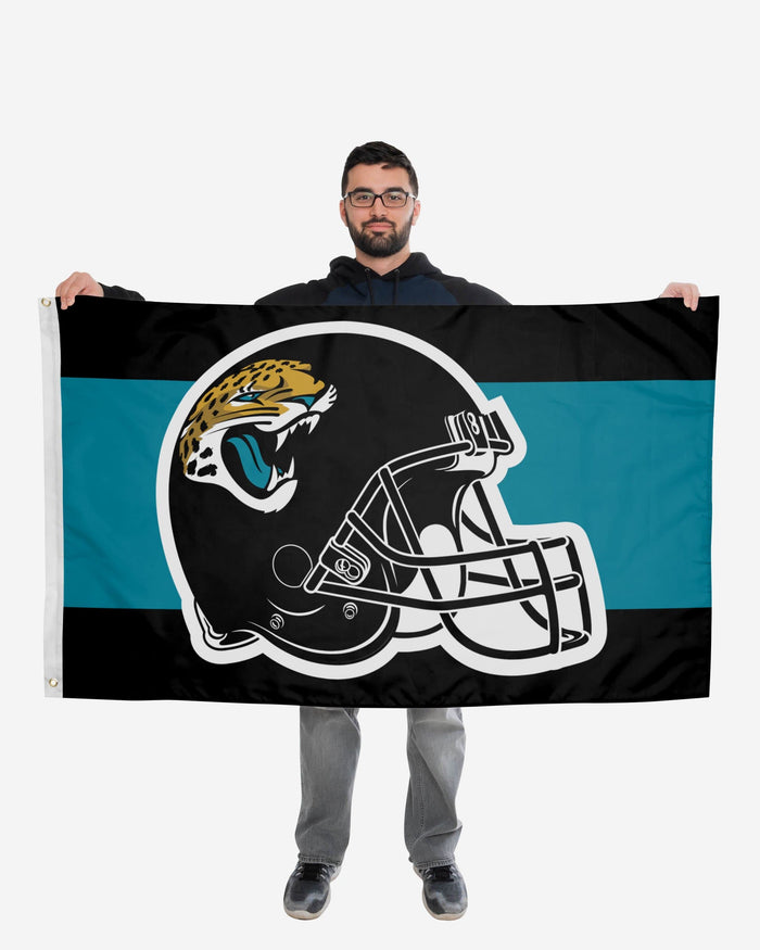 Jacksonville Jaguars Helmet Horizontal Flag FOCO - FOCO.com