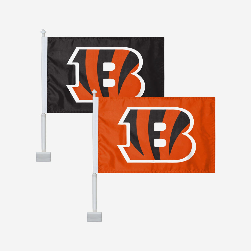 Cincinnati Bengals 2 Pack Solid Car Flag FOCO - FOCO.com