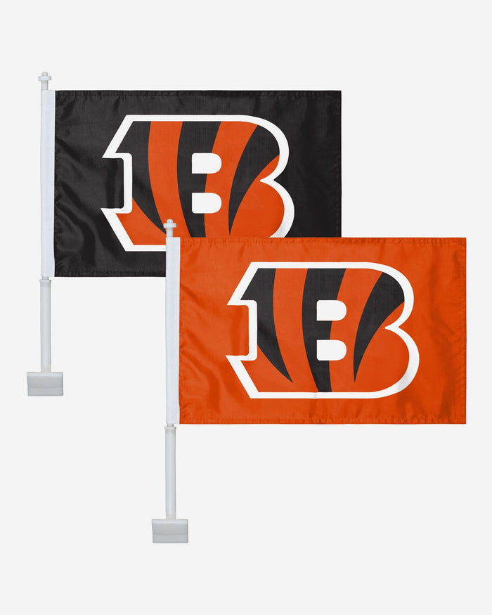 Cincinnati Bengals 2 Pack Solid Car Flag FOCO - FOCO.com