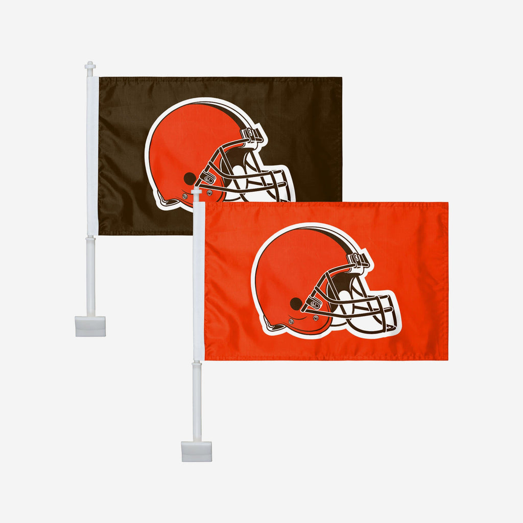 Cleveland Browns 2 Pack Solid Car Flag FOCO - FOCO.com